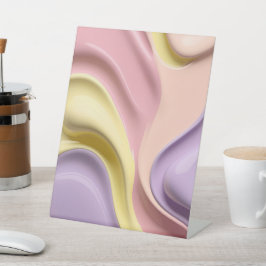 Pedestal sign in stylish abstract graphic reclamebord met voetstuk