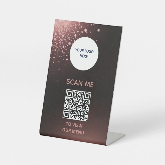 Pedestal Sign – QR-menuweergave Reclamebord Met Voetstuk (Voorkant)