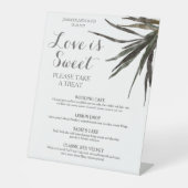 Pedestal Sign Tropical Wedding Dessert Menu Pedest Reclamebord Met Voetstuk (Voorkant)