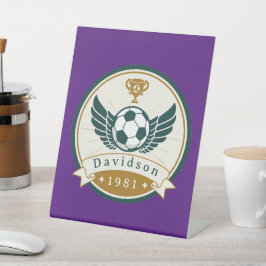 Pedestal Sign - Voetbal - Gepersonaliseerd - Naam  Reclamebord Met Voetstuk