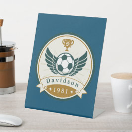 Pedestal Sign - Voetbal - Gepersonaliseerd - Naam  Reclamebord Met Voetstuk