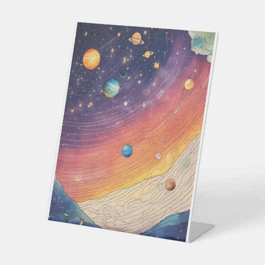 Pedestal teken, 8"X 10" Reclamebord Met Voetstuk (Voorkant)