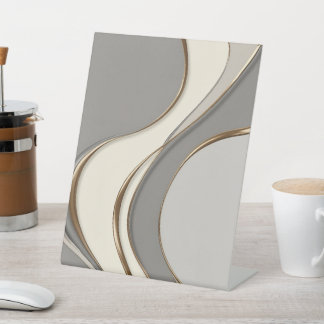 Pedestal teken in stijlvolle abstracte afbeelding reclamebord met voetstuk