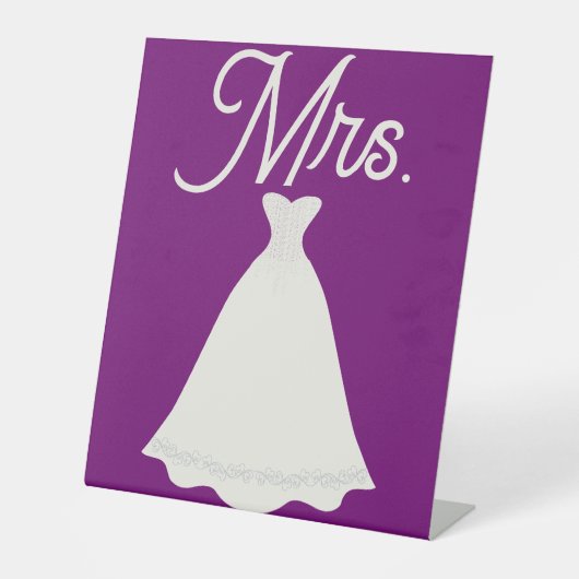Pedestal teken - Mrs bruid jurk Reclamebord Met Voetstuk (Voorkant)