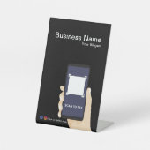 Pedestal teken Professioneel Pedestal teken QR Cod Reclamebord Met Voetstuk (Voorkant)
