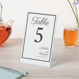Pedestal teken tafel nummer voor een moderne bruil reclamebord met voetstuk
