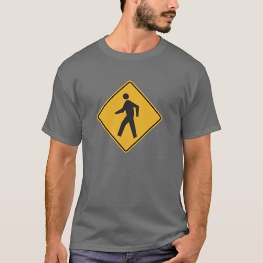 Pedestrian Crossing Street Sign. T-shirt (Voorkant)