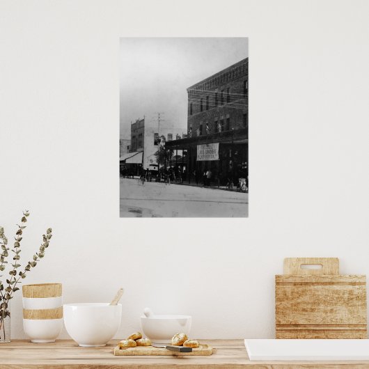 Pedestrians, fietsen en horrengroeven poster (Keuken)