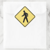 Pedestrische kruising ronde sticker (Tas)