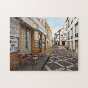 Pedestrische straat legpuzzel