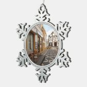 Pedestrische straat tin sneeuwvlok ornament (Rechts)