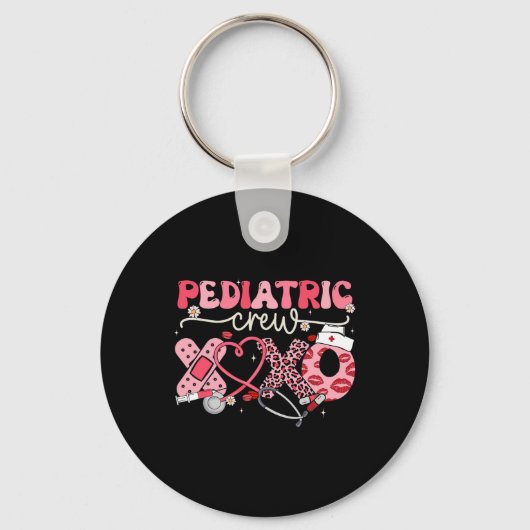 Pediatric Crew Nurse Valentijn Leopard Crew Peds Sleutelhanger (Voorkant)