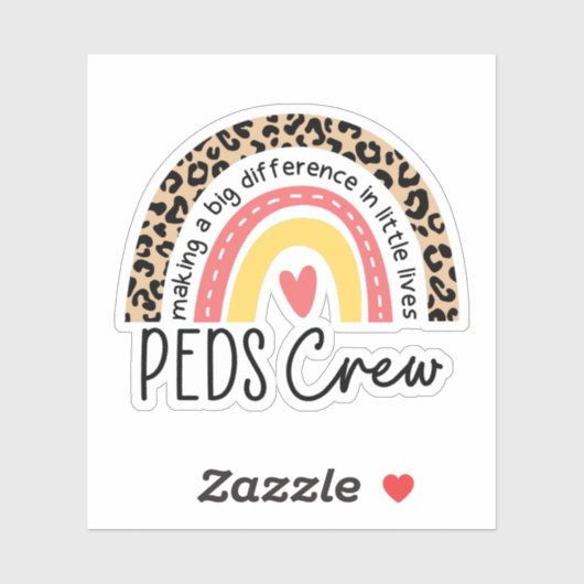 Pediatric Crew Peds Verpleegster Rainbow PICU Nure Sticker (Vel)
