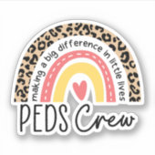 Pediatric Crew Peds Verpleegster Rainbow PICU Nure Sticker (Voorkant)