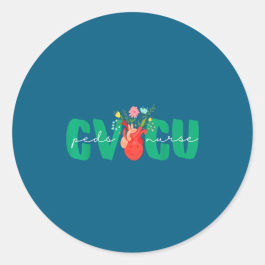Pediatric Cvicu Nurse Cardiovascular Intensive Car Ronde Sticker (Voorkant)