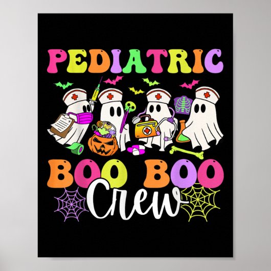 Pediatric Nurse Boo-boo Crew Ghost Nurse Halloween Poster (Voorkant)