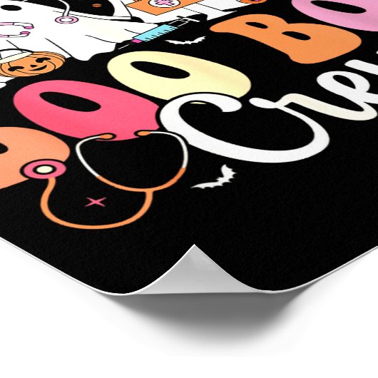 Pediatric Nurse Boo Boo Crew Ghost Nurse Halloween Poster (Hoek)