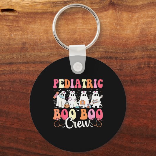 Pediatric Nurse Boo Boo Crew Ghost Nurse Halloween Sleutelhanger (Voorkant)