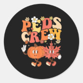 Pediatric Nurse Crew Thanksgiving Cute Pumpkin Ped Ronde Sticker (Voorkant)