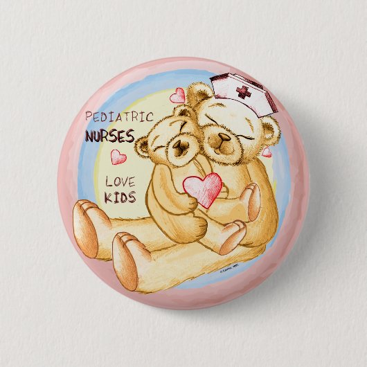 Pediatric Nurse custom name Pin Ronde Button 5,7 Cm (Voorkant)