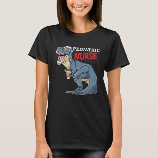 Pediatric Nurse Dinosaur Rex Nursesaurus RN Nursin T-shirt (Voorkant)