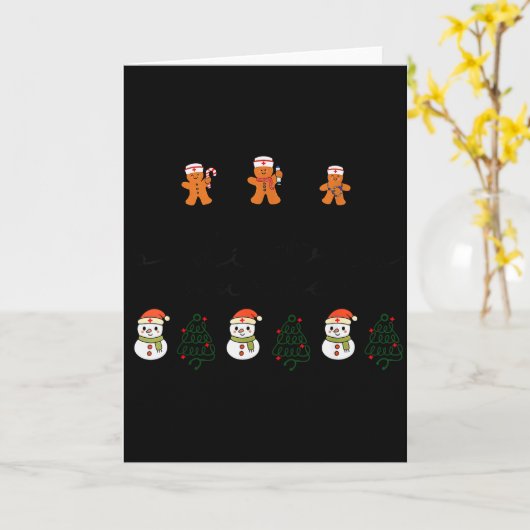 Pediatric Nurse Gingerbread Christmas Xmas Peds Ho Kaart (Gele Bloem)