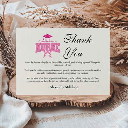 Pediatric Nurse Graduation Party Bedankkaart