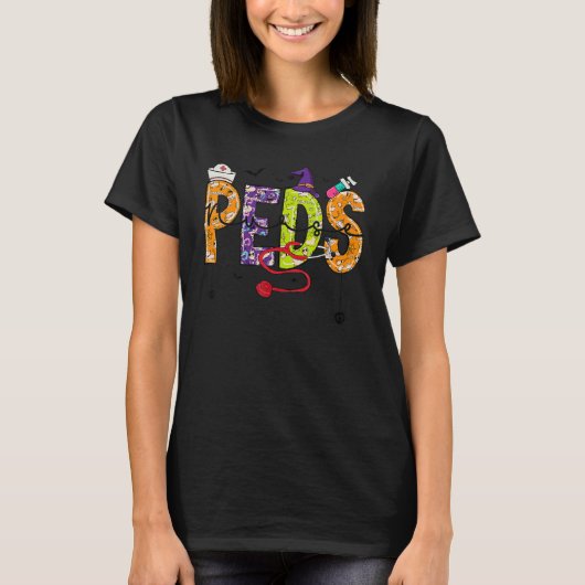 Pediatric Nurse Halloween Pediatric Nursing  Peds  T-shirt (Voorkant)