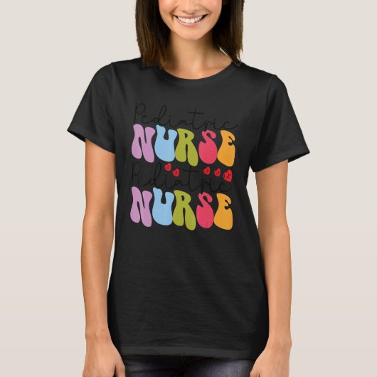 Pediatric Nurse Leopard Print Nursing School Women T-shirt (Voorkant)
