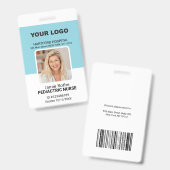 Pediatric Nurse Photo Logo Badge (Voor- en achterkant)