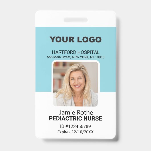 Pediatric Nurse Photo Logo Badge (Voorkant)