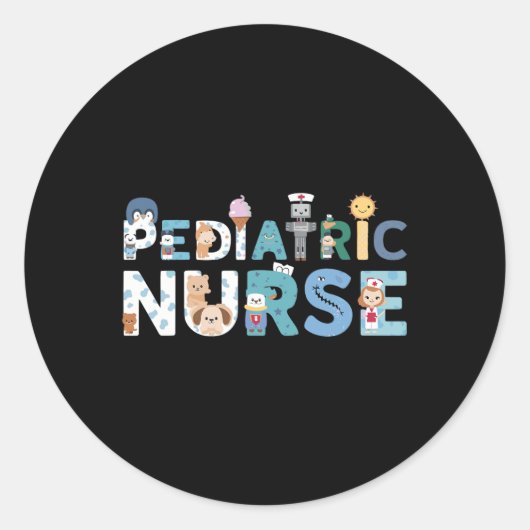 Pediatric Nurse Picu Ronde Sticker (Voorkant)
