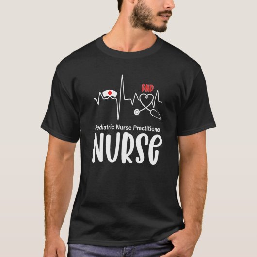 Pediatric Nurse Practitioner Heartbeat PNP Nurse T-shirt (Voorkant)