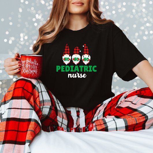 Pediatric Nurse Santa Celebration Christmas Tee T-shirt