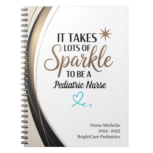 Pediatric Nurse Sparkle Notitieboek – gepersonalis (Voorkant)
