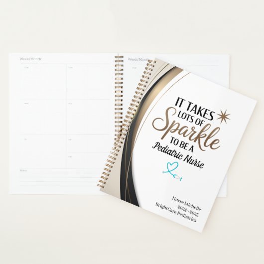 Pediatric Nurse Sparkle Planner – gepersonaliseerd (Display)