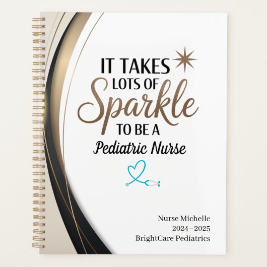 Pediatric Nurse Sparkle Planner – gepersonaliseerd (Voorkant)