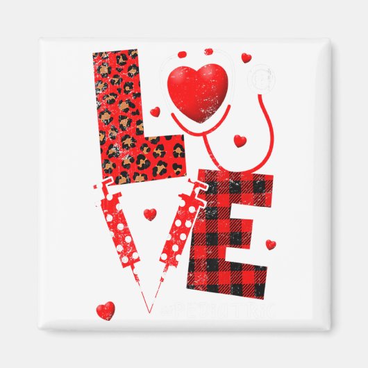 Pediatric Peds Nurse Valentines Day Love Heart Ste Magneet (Voorkant)
