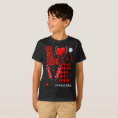 Pediatric Peds Nurse Valentines Day Love Heart Ste T-shirt (Voorkant volledig)