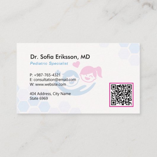 Pediatric Rehab Business | Blue Medical Visitekaartje (Achterkant)