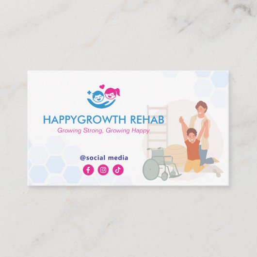 Pediatric Rehab Business | Blue Medical Visitekaartje (Voorkant)