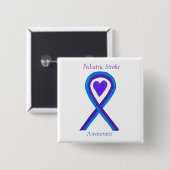 Pediatric Stroke Awareness Lintpen Buttonnen Vierkante Button 5,1 Cm (Voorkant /achterkant)
