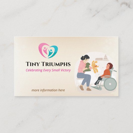 Pediatric Therapy Business | Light Red Visitekaartje (Achterkant)