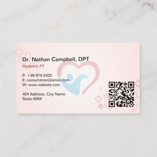 Pediatric Therapy Business | Light Red Visitekaartje (Achterkant)