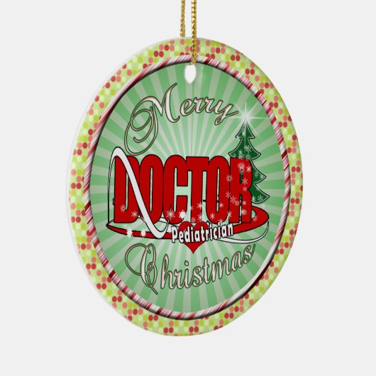 PEDIATRICIAN DOCTOR MERRY CHRISTMAS KERAMISCH ORNAMENT (Rechts)
