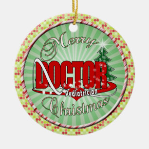 PEDIATRICIAN DOCTOR MERRY CHRISTMAS KERAMISCH ORNAMENT