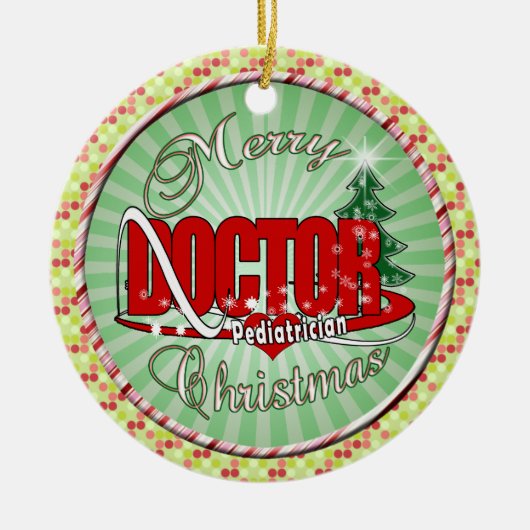 PEDIATRICIAN DOCTOR MERRY CHRISTMAS KERAMISCH ORNAMENT (Voorkant)