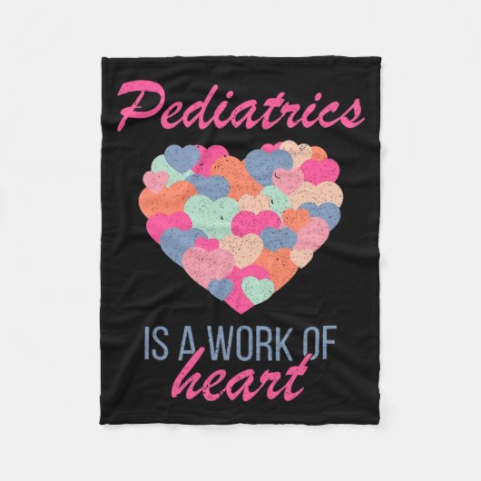 Pediatrics Is A Work Of Heart Valentines Day Pedia Fleece Deken (Voorkant)