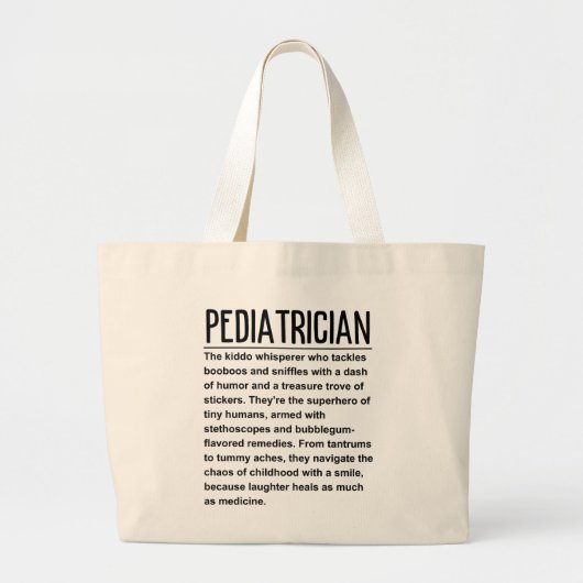 pediatricus grote tote bag (Voorkant)