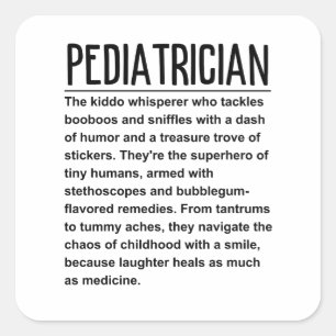 pediatricus vierkante sticker